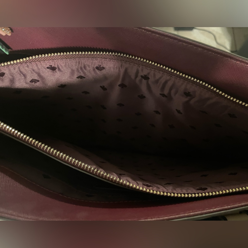 Kate Spade Burgundy and Cream Tote Bag - Picture 5 of 7